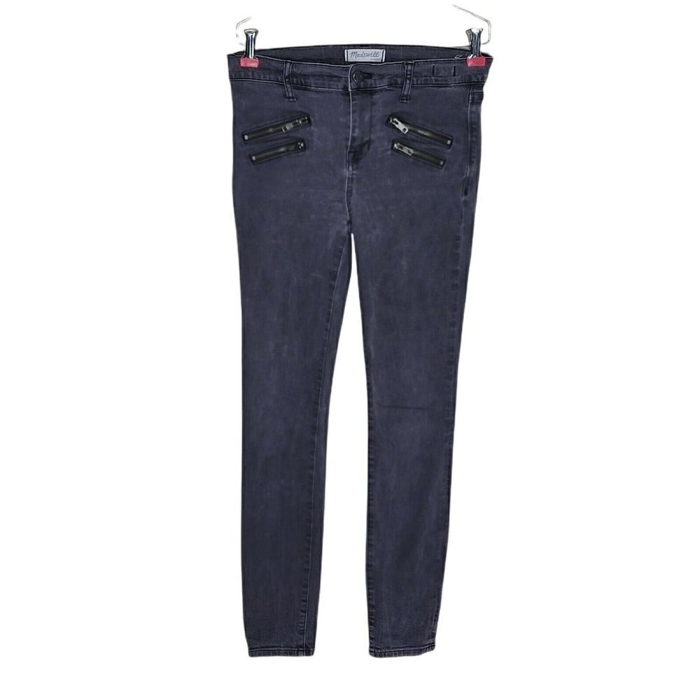 Madewell Skinny Skinny Moto Jeans Size 4 Front Zip Pockets B0598 28X28